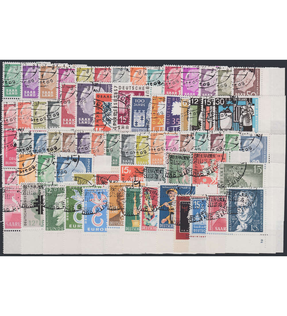 OPD Saarbrcken Nr. 379-448 rechte untere Bogenecke Geflligkeitsabstempelung