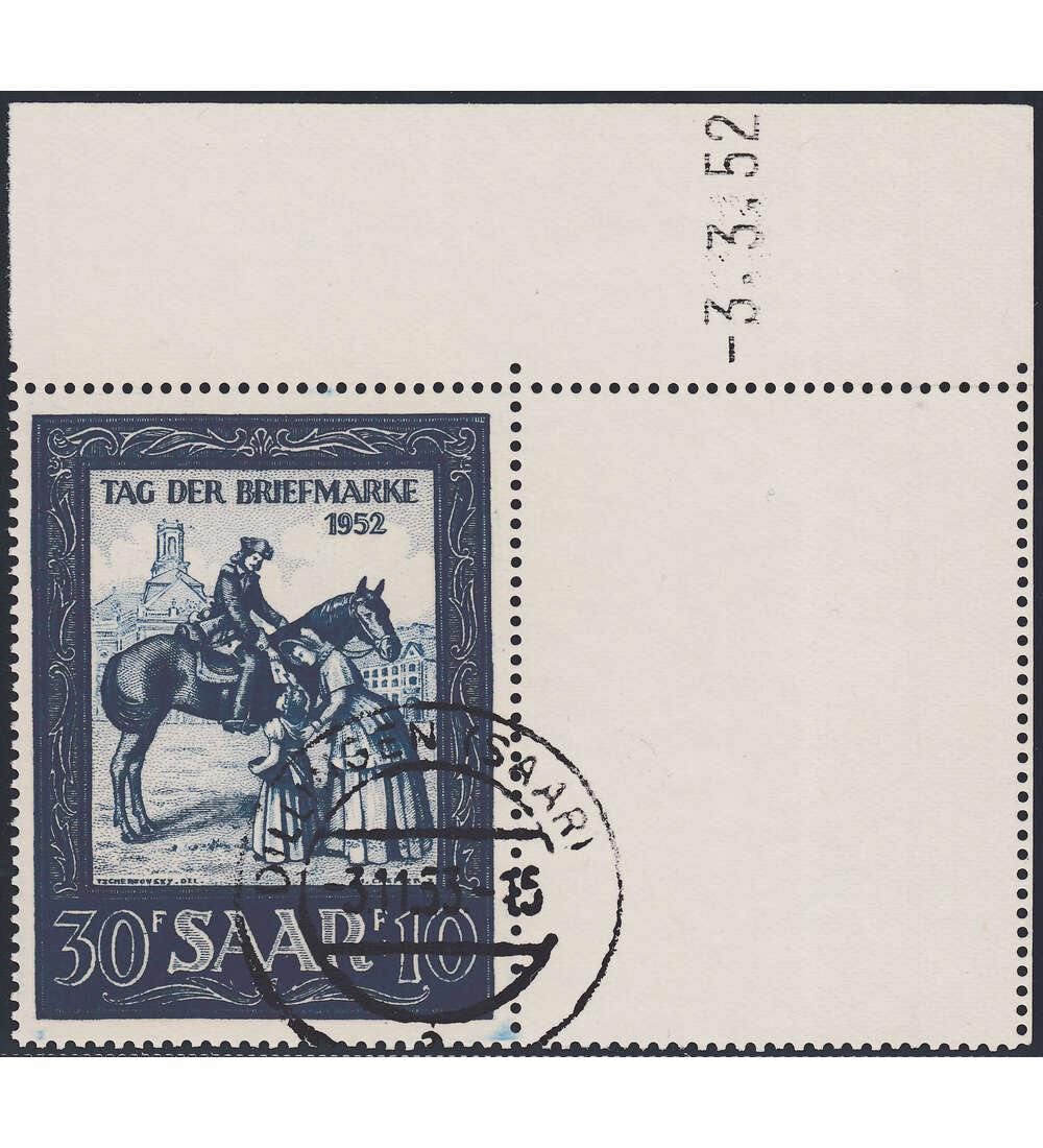 OPD Saarbrcken Nr. 316 Bogenecke mit Druckdatum mit Geflligkeitsabstempelung