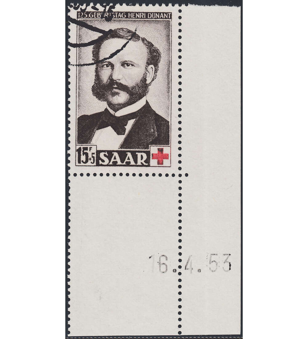 OPD Saarbrcken Nr. 343 Bogenecke mit Druckdatum mit Geflligkeitsabstempelung