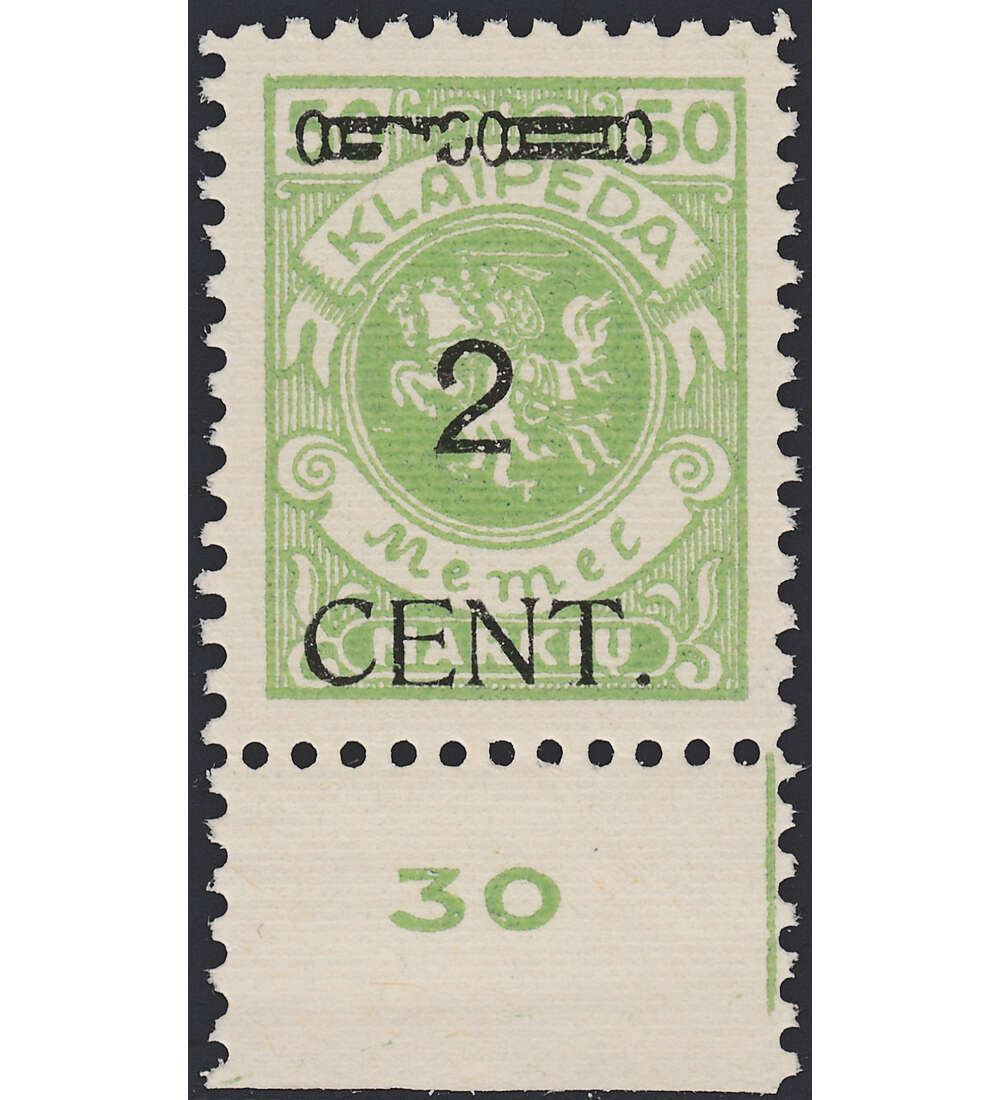 Memel Nr. 177 I postfrischer Plattenfehler