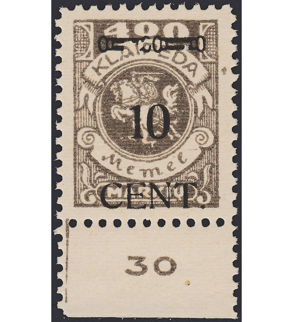 Memel Nr. 181 I postfrischer Plattenfehler