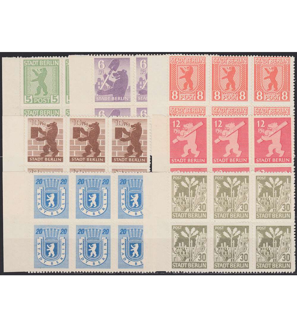 SBZ Nr. 1 B - 7 B postfrisch als 6er-Blocks