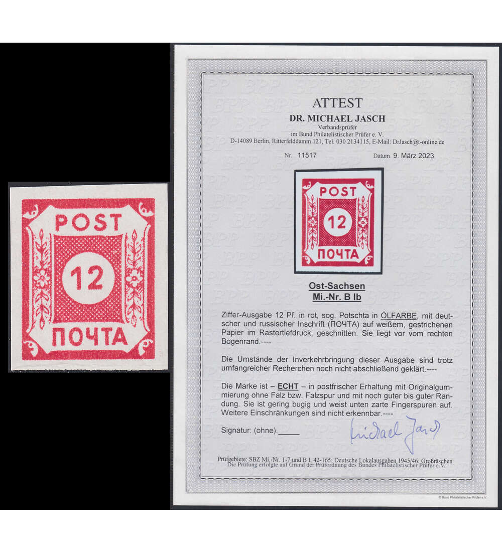 SBZ Nr. B I b POTSCHTA postfrisch **