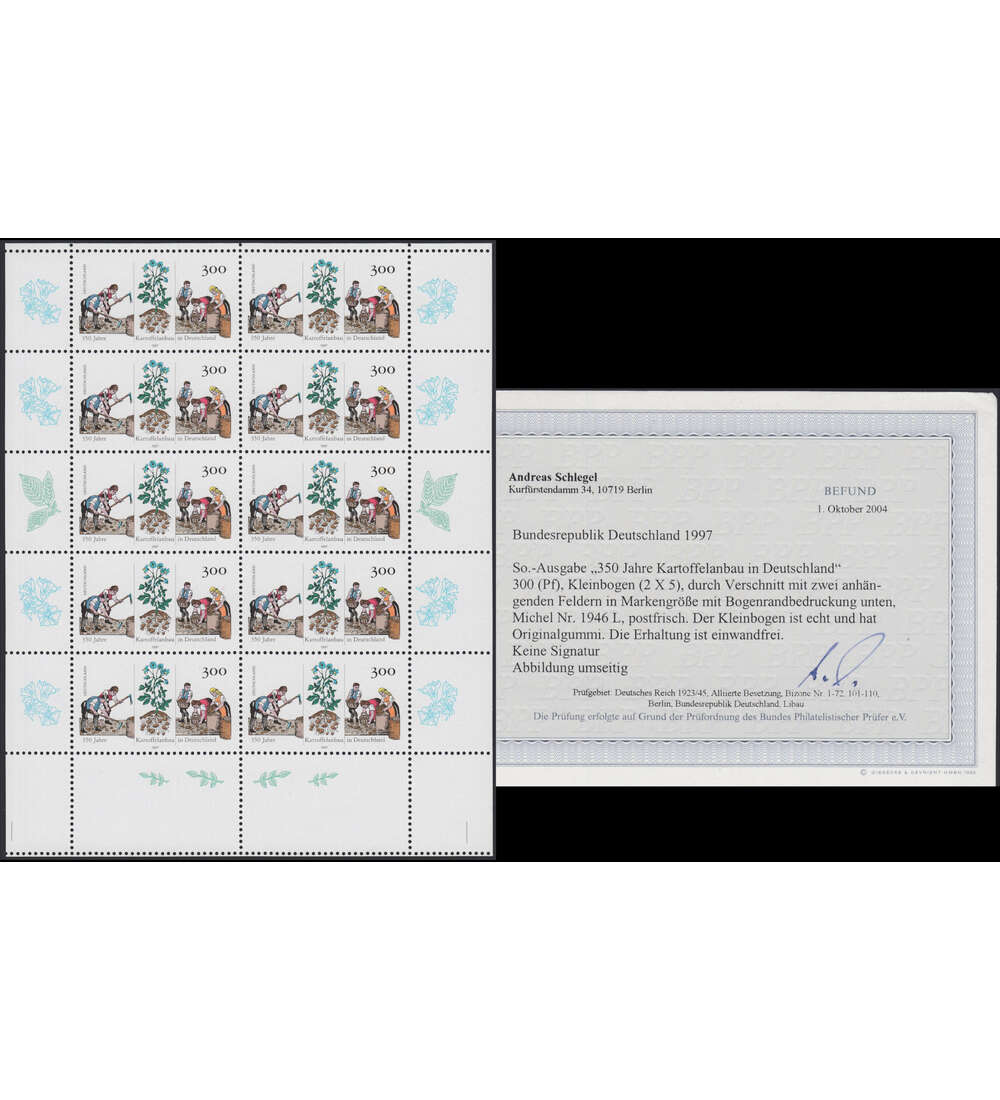 BRD Bund Kleinbogen-Abart Nr. 1946 L postfrisch **