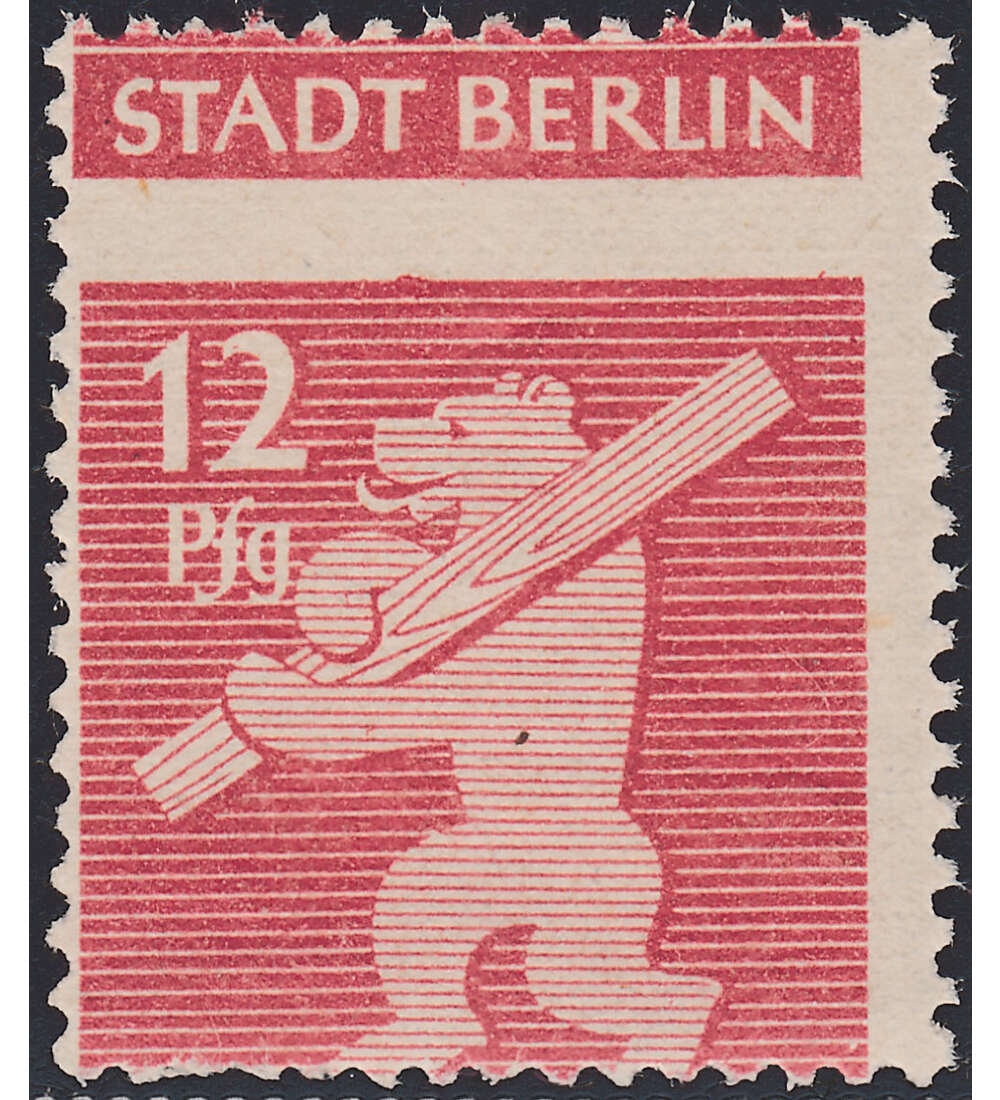 SBZ Nr. 5 postfrisch mit Inschrift am Oberrand