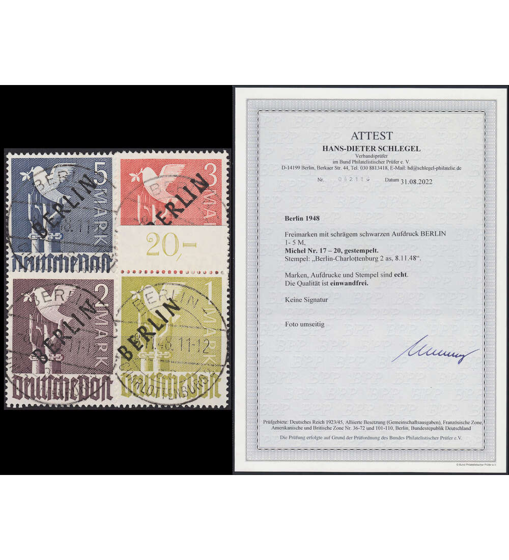 Berlin Schwarzaufdruck - Markwerte gestempelt