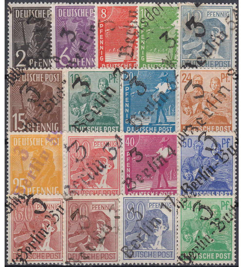 SBZ Handstempelaufdrucke Nr. 166 - 181 I postfrisch **