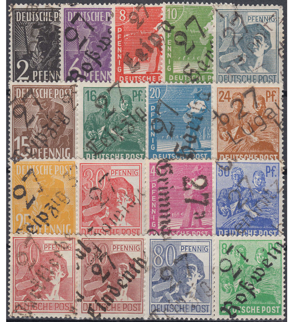 SBZ Handstempelaufdrucke Nr. 166 - 181 V postfrisch **