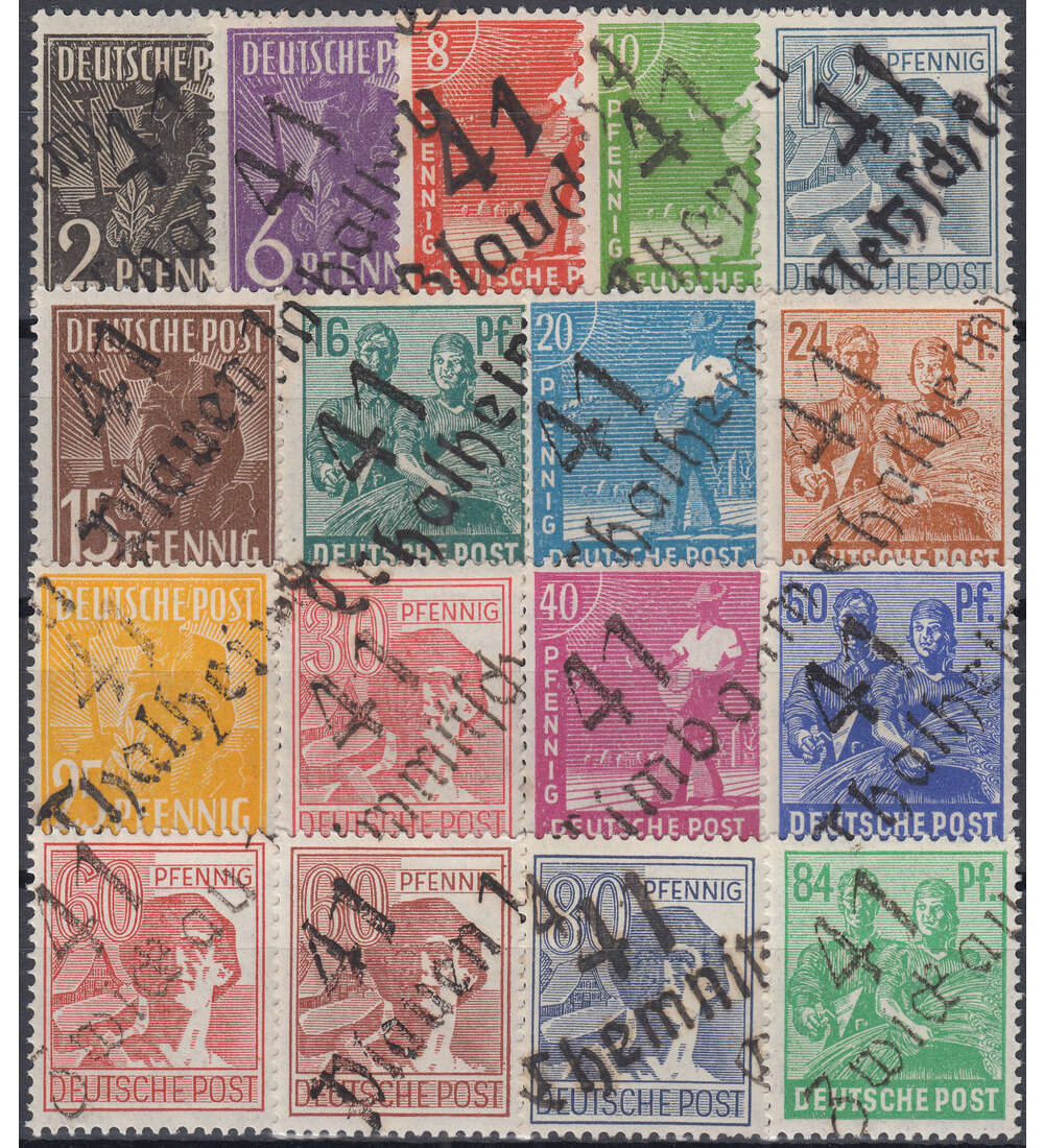 SBZ Handstempelaufdrucke Nr. 166 - 181 X postfrisch **