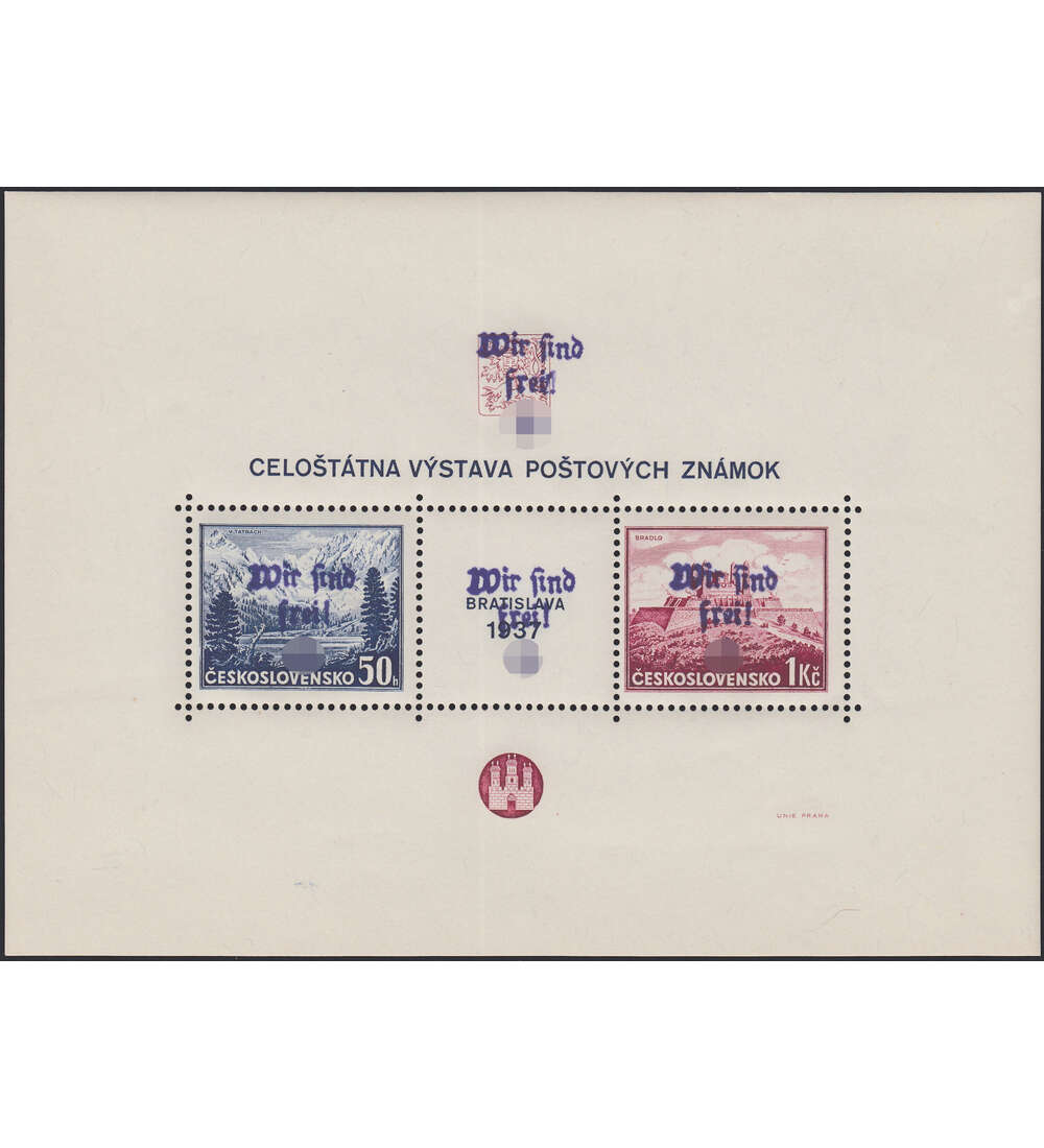 Deutsches Reich - Befreiungsaufdruck CSSR Block 4