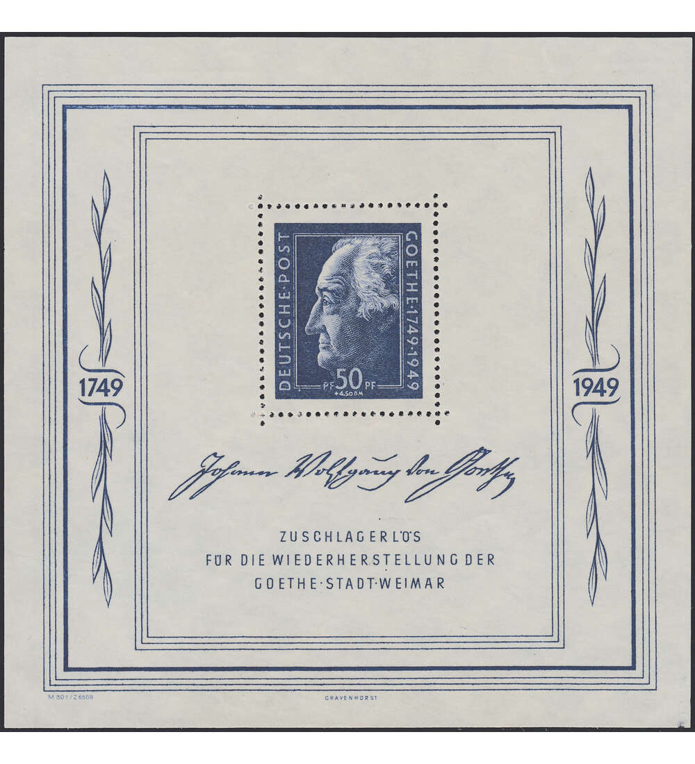 SBZ Goetheblock 1949 Nr. 6 postfrisch, gepr�ft