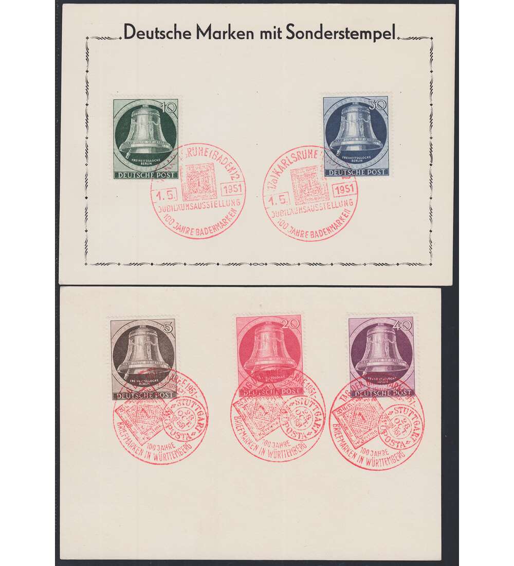 Berlin Glocke I Nr. 75-79 auf 2 Sonderbelegen