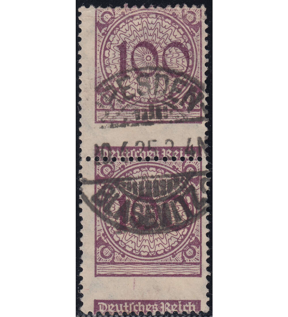 Deutsches Reich Nr. 343 senkrechtes Paar verzhnt + gestempelt