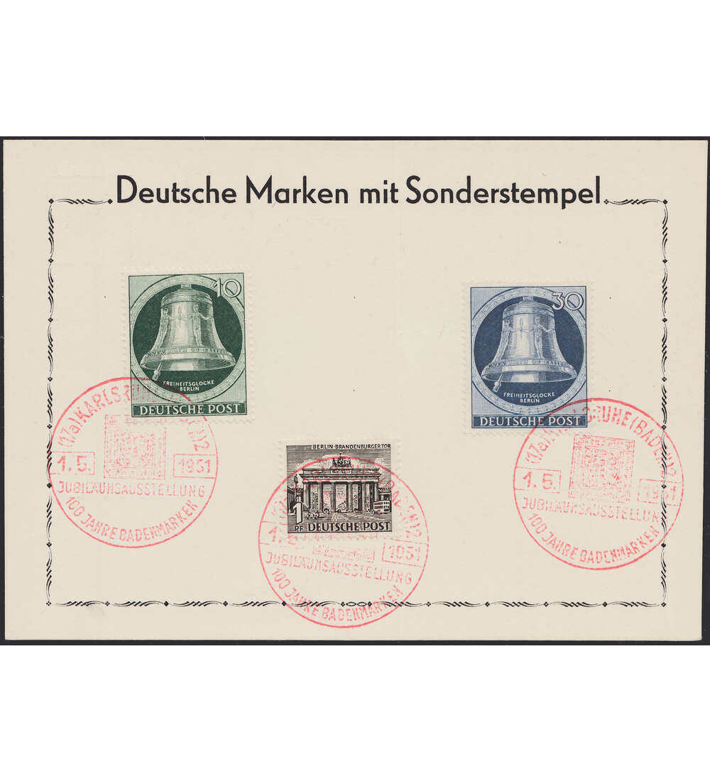 Berlin Glocke Nr. 76 + 78 auf dekorativem Schmuckbeleg