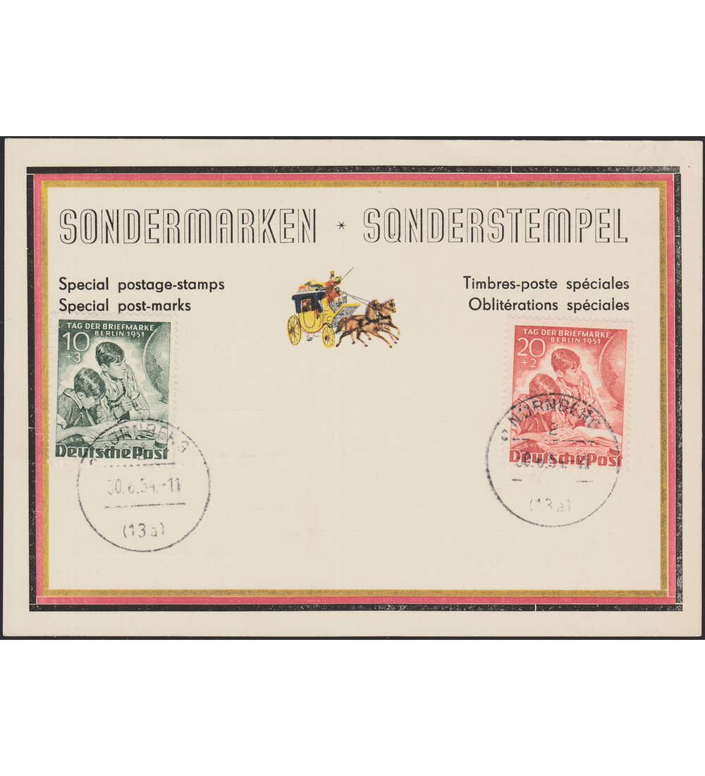 Berlin Tag der Marke Nr. 80-81 auf dekorativem Schmuckbeleg