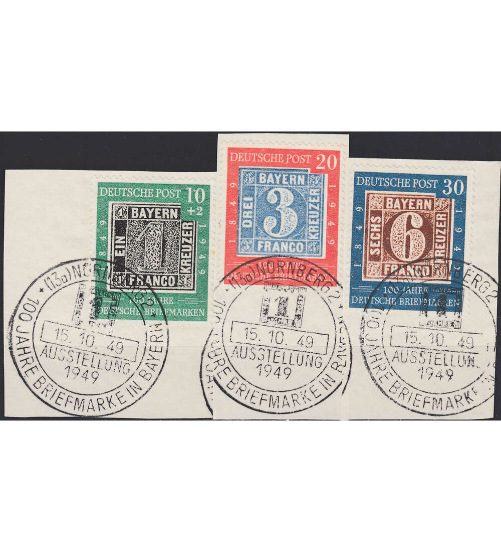 BRD Bund Nr. 113-115 auf Stempelausschnitt