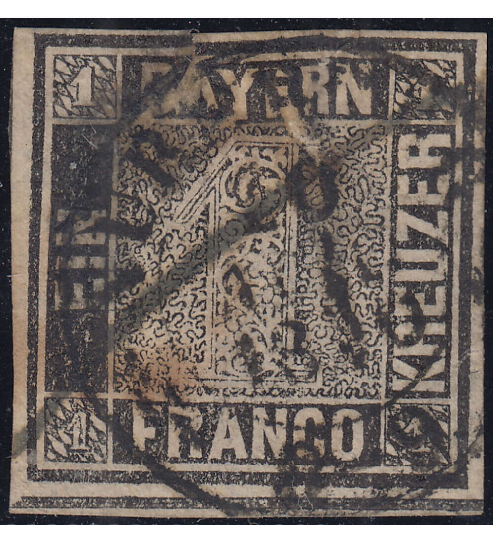 Bayern Einser Nr. 1 gestempeltes Bedarfsstck