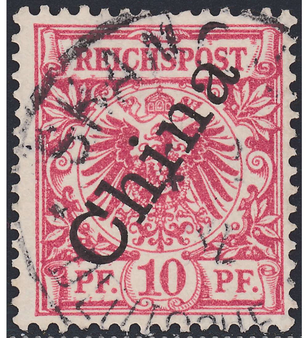 Auslandspost China Nr. 3 II c gestempelt geprft und signiert