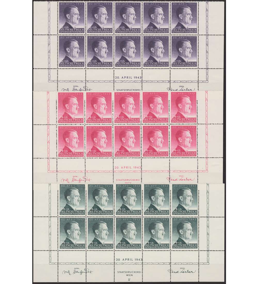 Generalgouverment Nr.101-103 10er-Blocks postfrisch