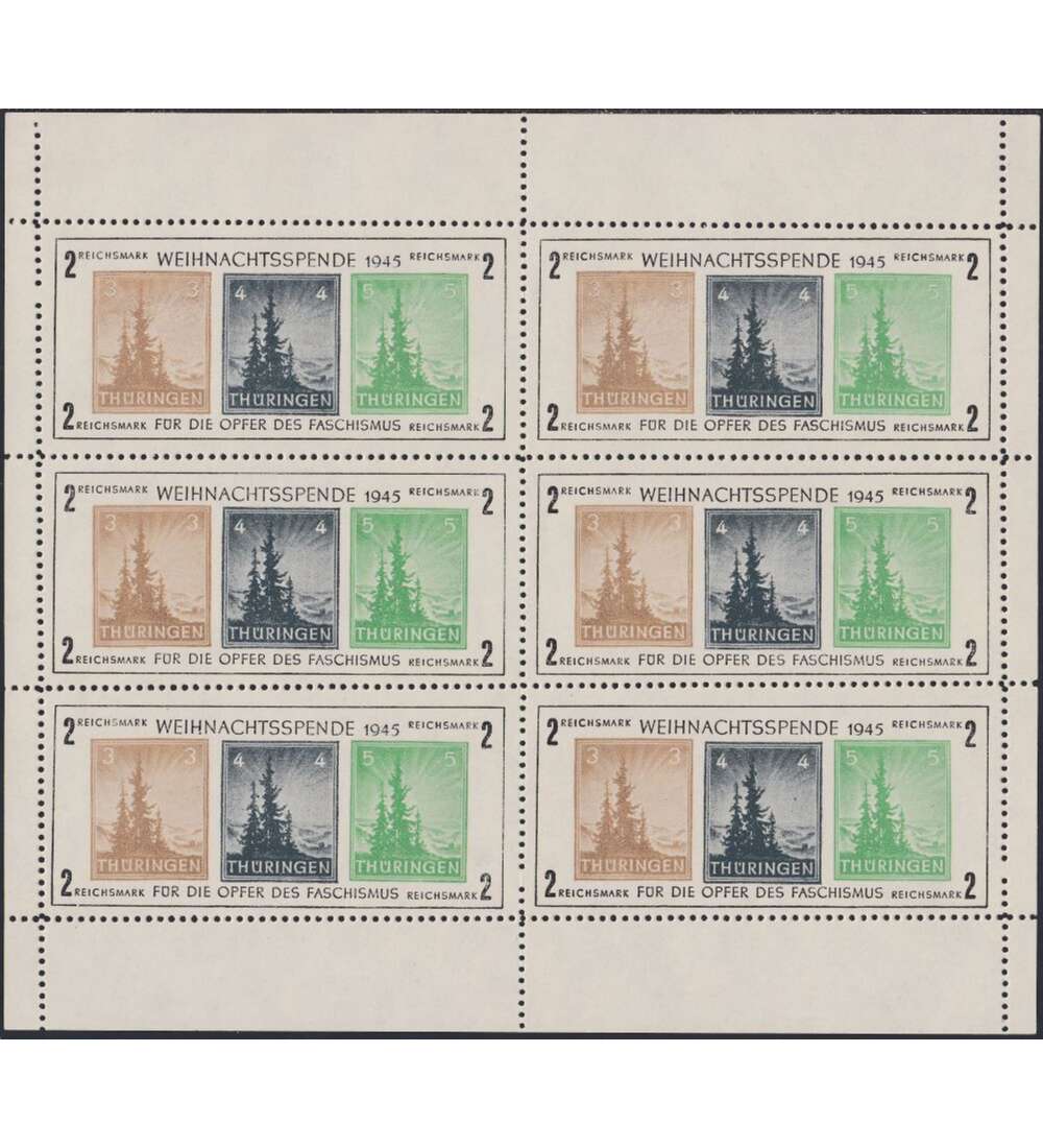 SBZ Kleinbogen postfrisch Weihnachtsblock 1945 (Block 1)