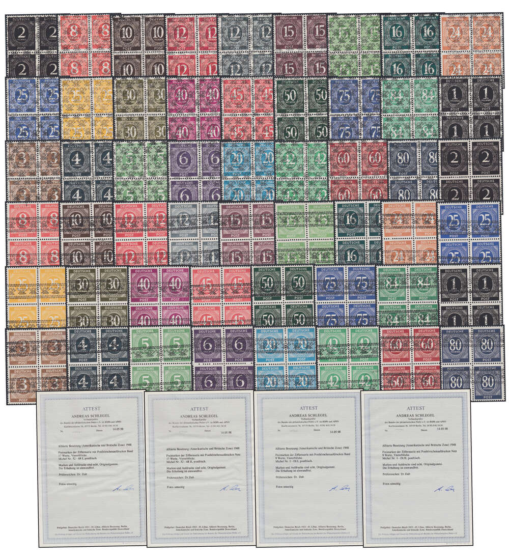 All. Besetzung Nr. 52-68, I-IX Band/Netzaufdrucke postfrisch **