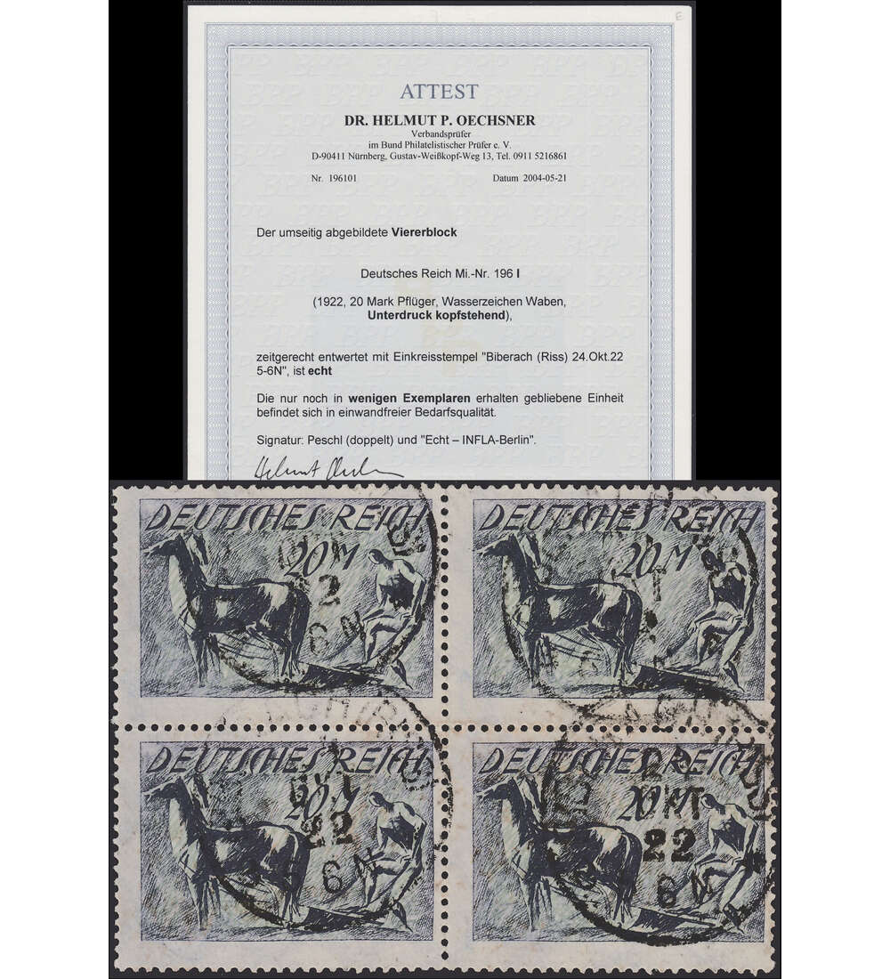 Deutsches Reich Nr. 196 I gestempelt 4er-Block