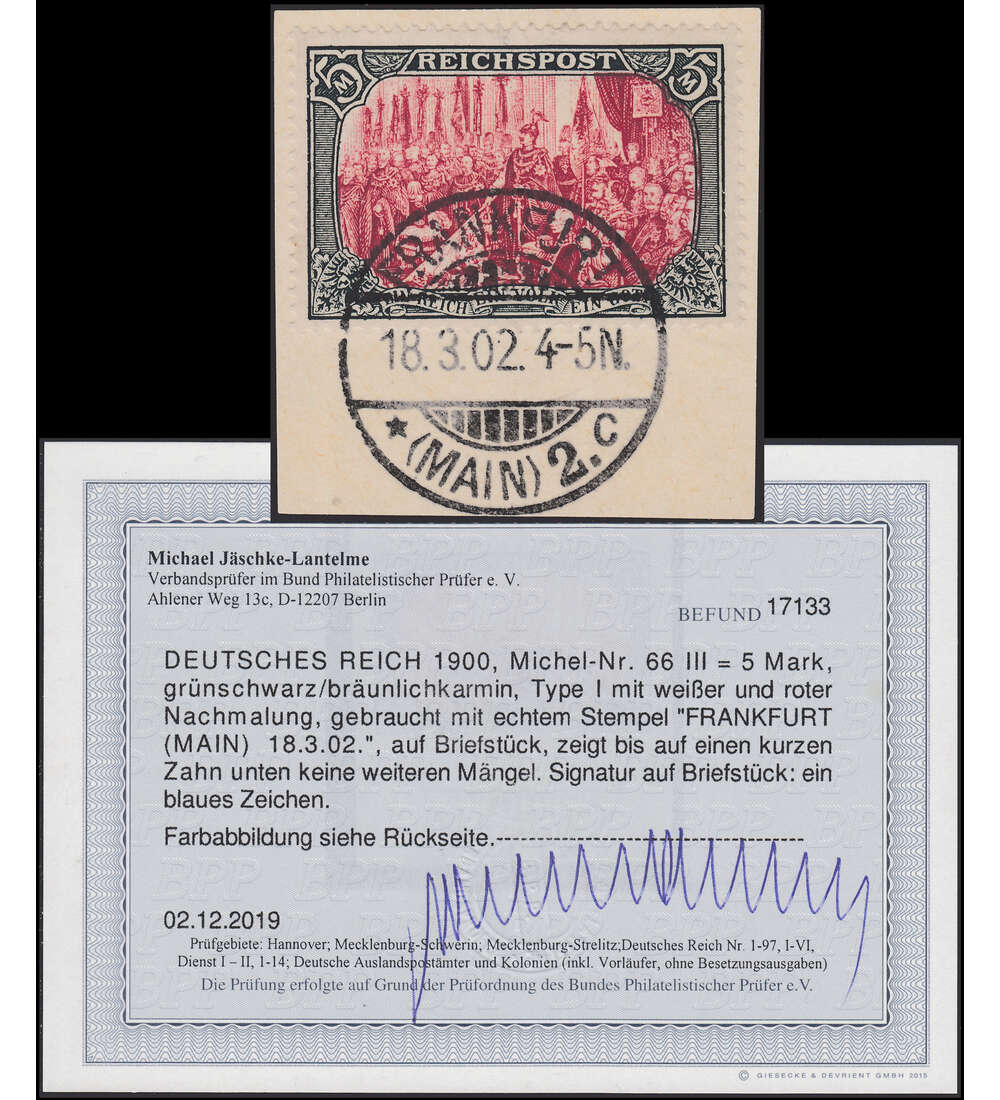 Deutsches Reich Nr. 66 auf Briefausschnitt