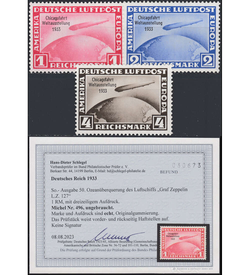 Deutsches Reich Nr. 496-498 ungestempelt