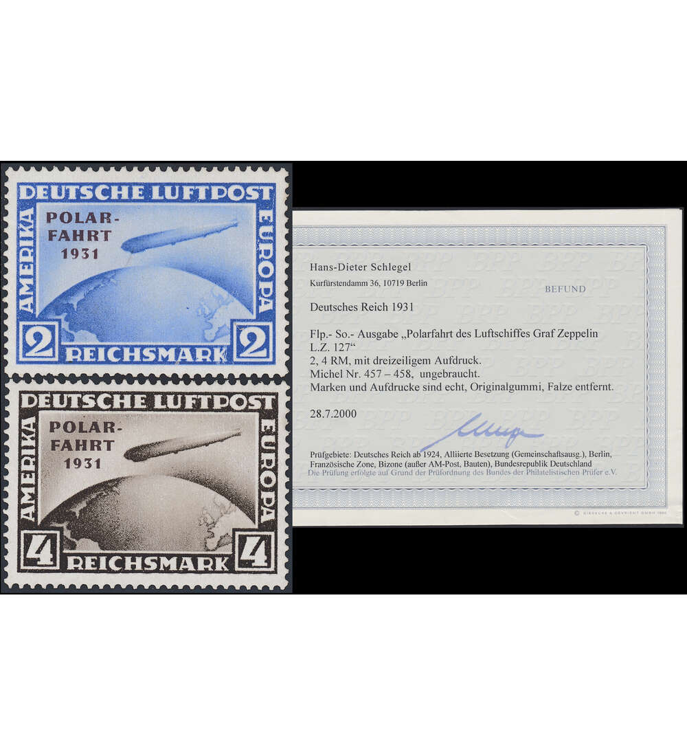 Deutsches Reich Nr. 457 und 458 ungestempelt