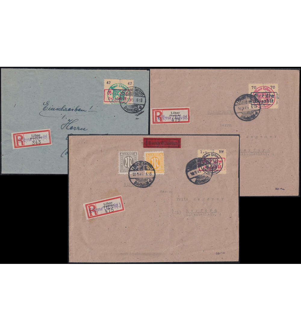 Lokalausgabe L�hne Nr. 1-3 gestempelt