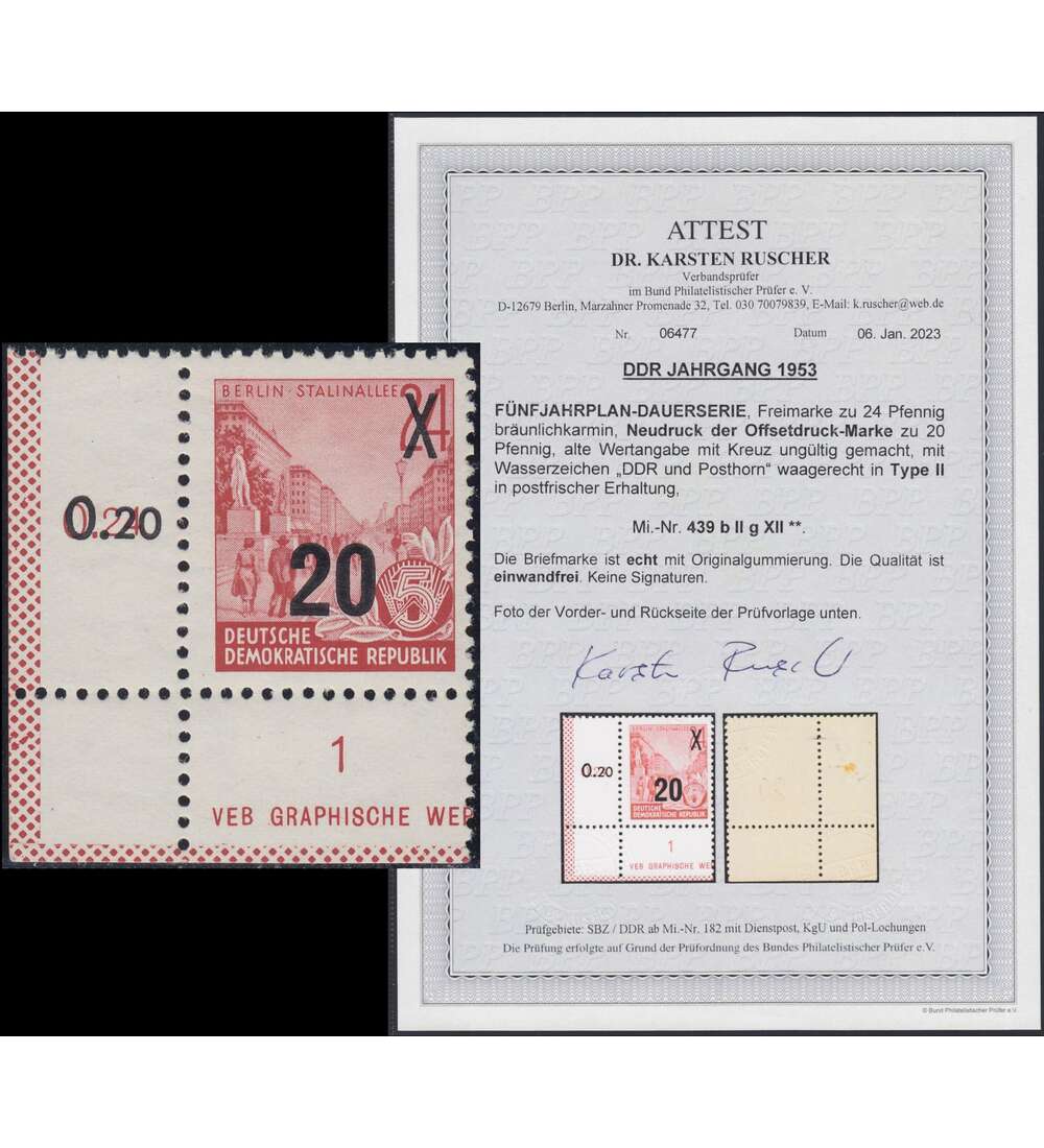 DDR F�nfjahrplan Nr. 439 b II g XII postfrisch **