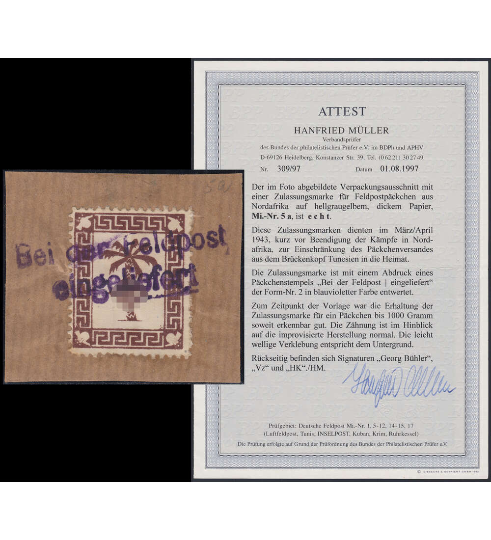 Deutsches Reich - Feldpost Nr. 5 auf Briefstck