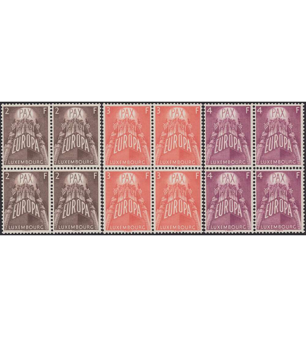 Luxemburg Europa 1957 postfrische Viererblocks