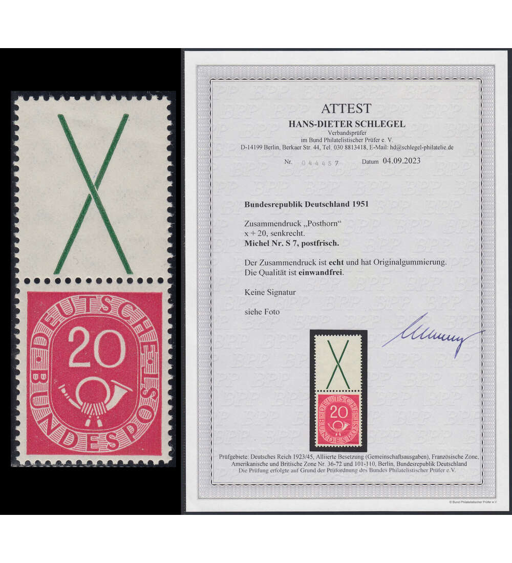 BRD Bund Zusammendruck S 7 postfrisch ** (X+20)