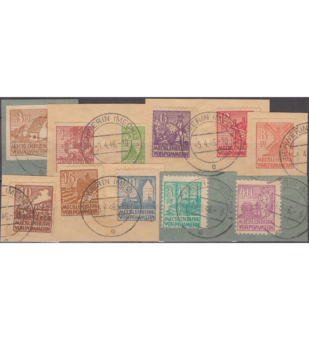 SBZ Nr. 26-40 y Briefausschnitte gepr�ft u. signiert