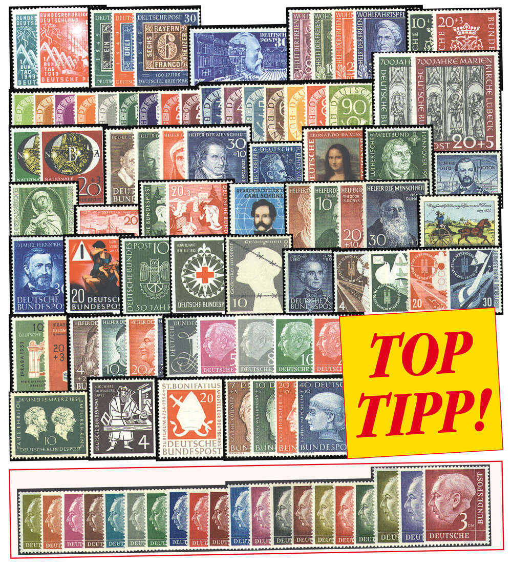 BRD Bund Anfangsjahre 1949-1954 postfrisch **