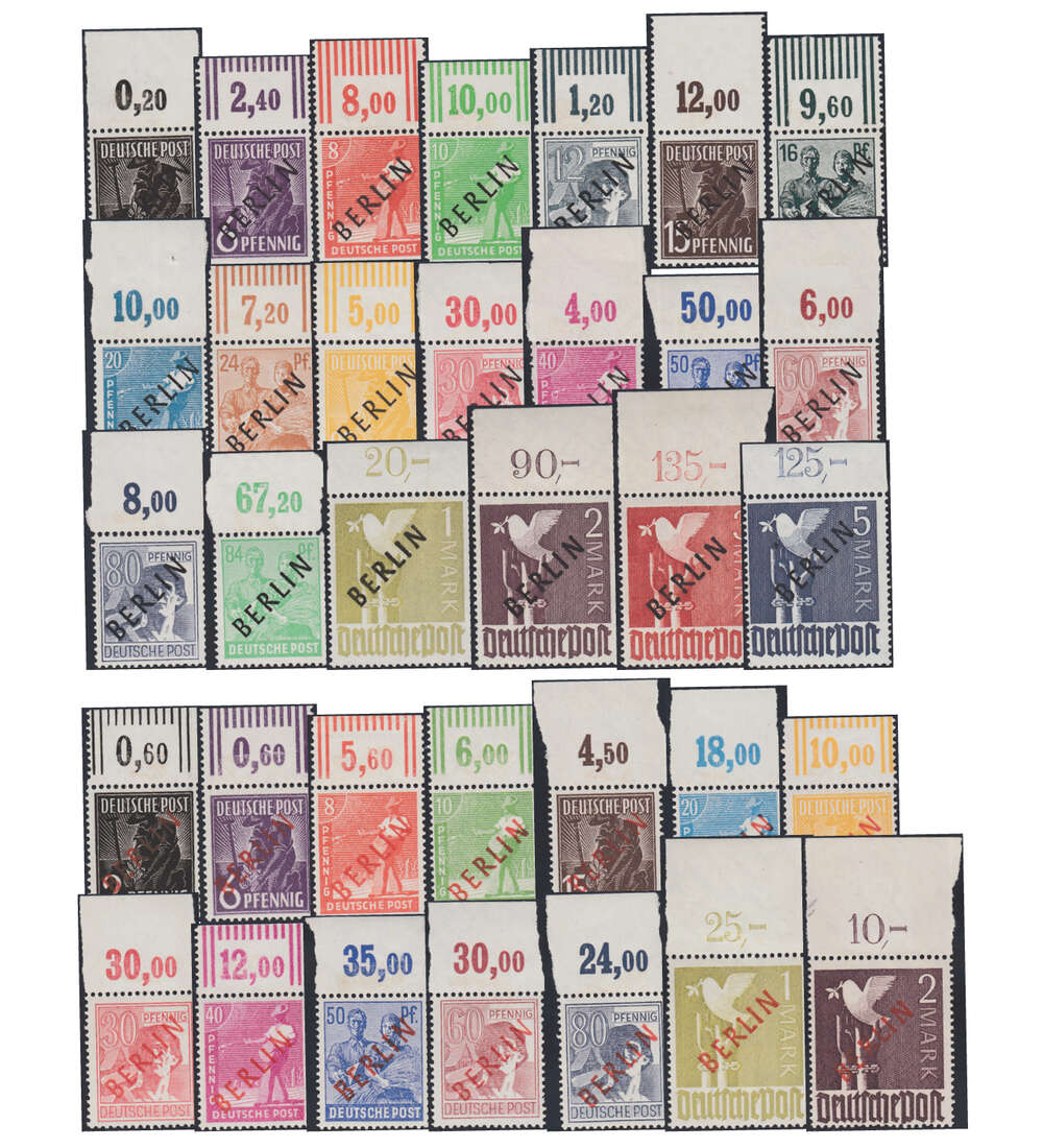 Berlin Nr. 1-20 und 21-34 postfrisch vom Oberrand