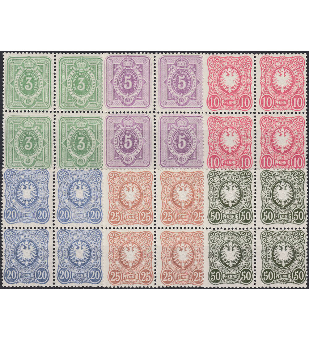 Deutsches Reich Nr. 39-44 II postfrische 4er-Blocks