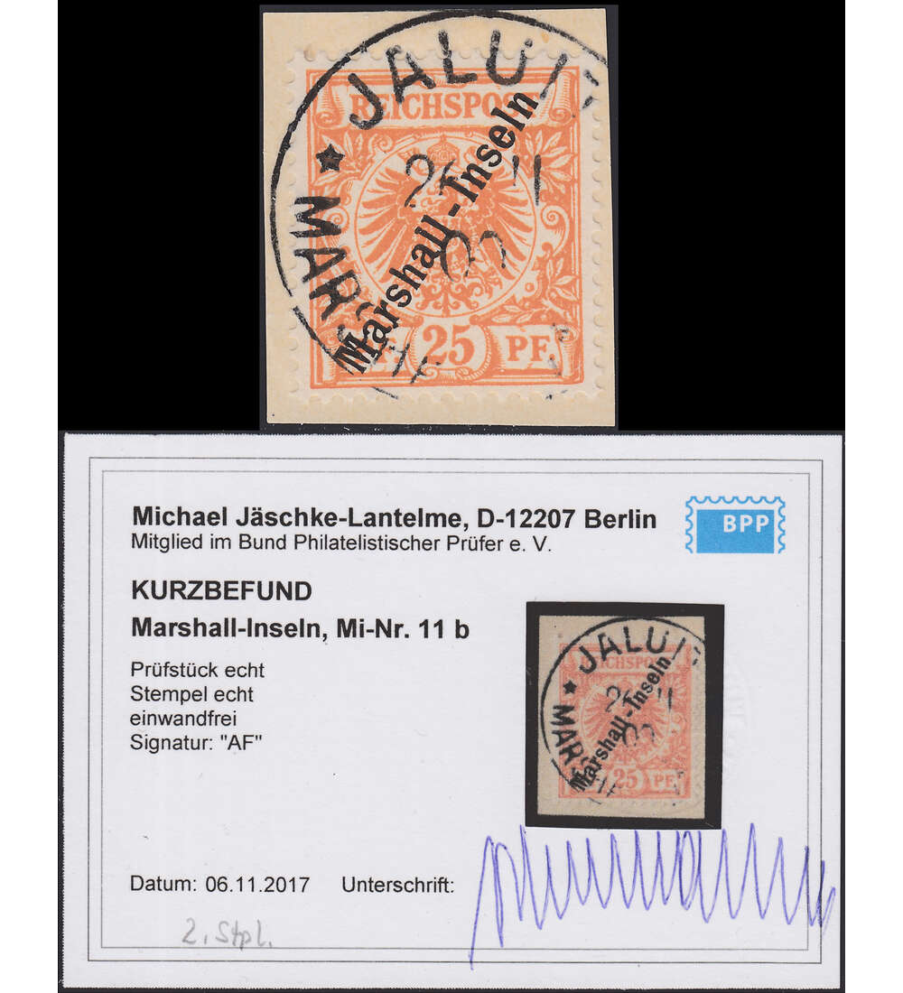 Dt. Kolonie Marshall-Insel Nr. 11 b gestempelt
