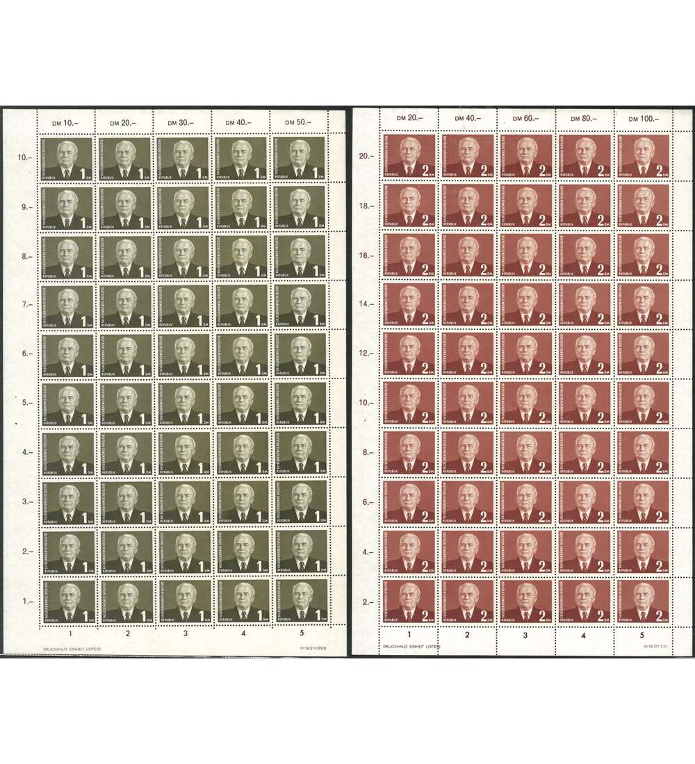 DDR - Bogen Pieck 1953 Nr. 342-343 postfrisch