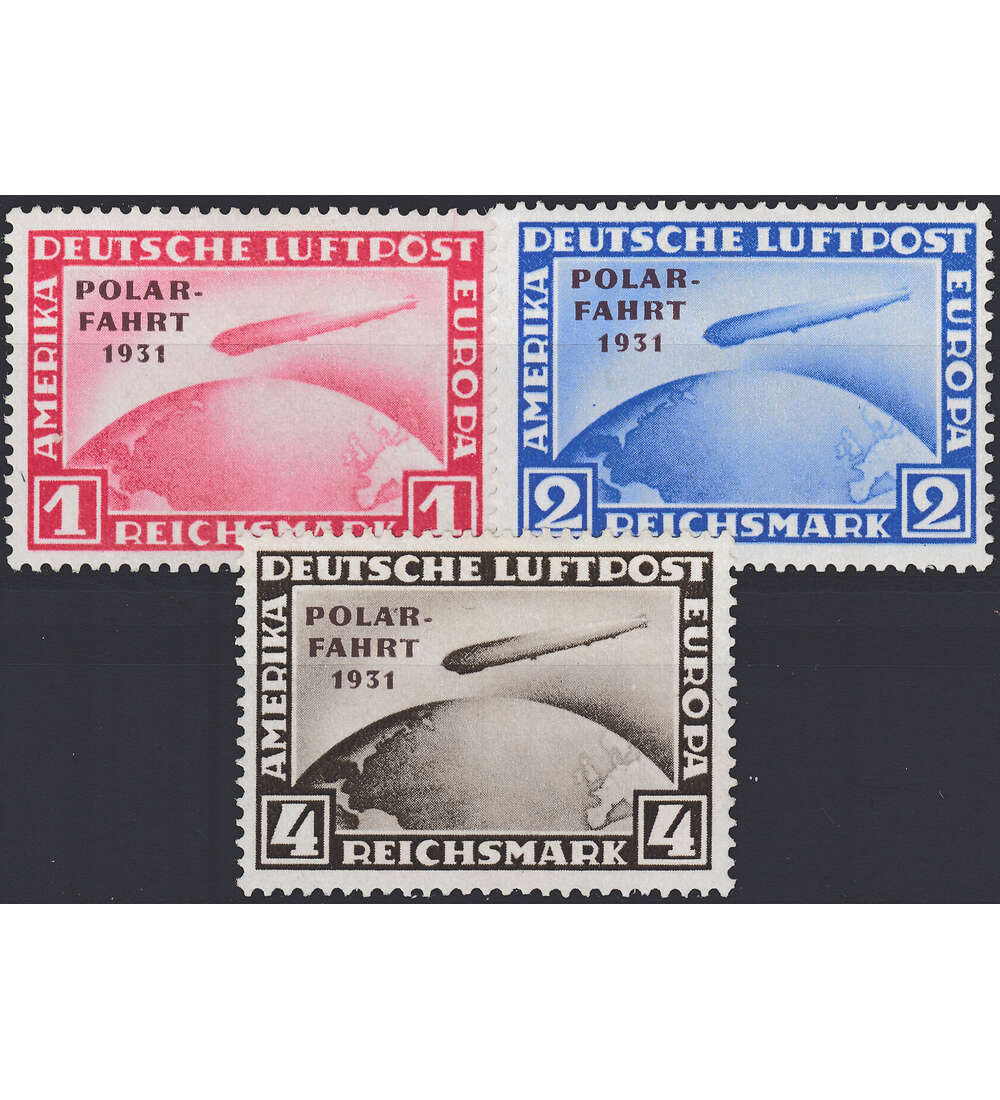 Dt. Reich Polarfahrt 1931 Nr. 456-458 postfrisch mit etwas verlaufener Gummierung