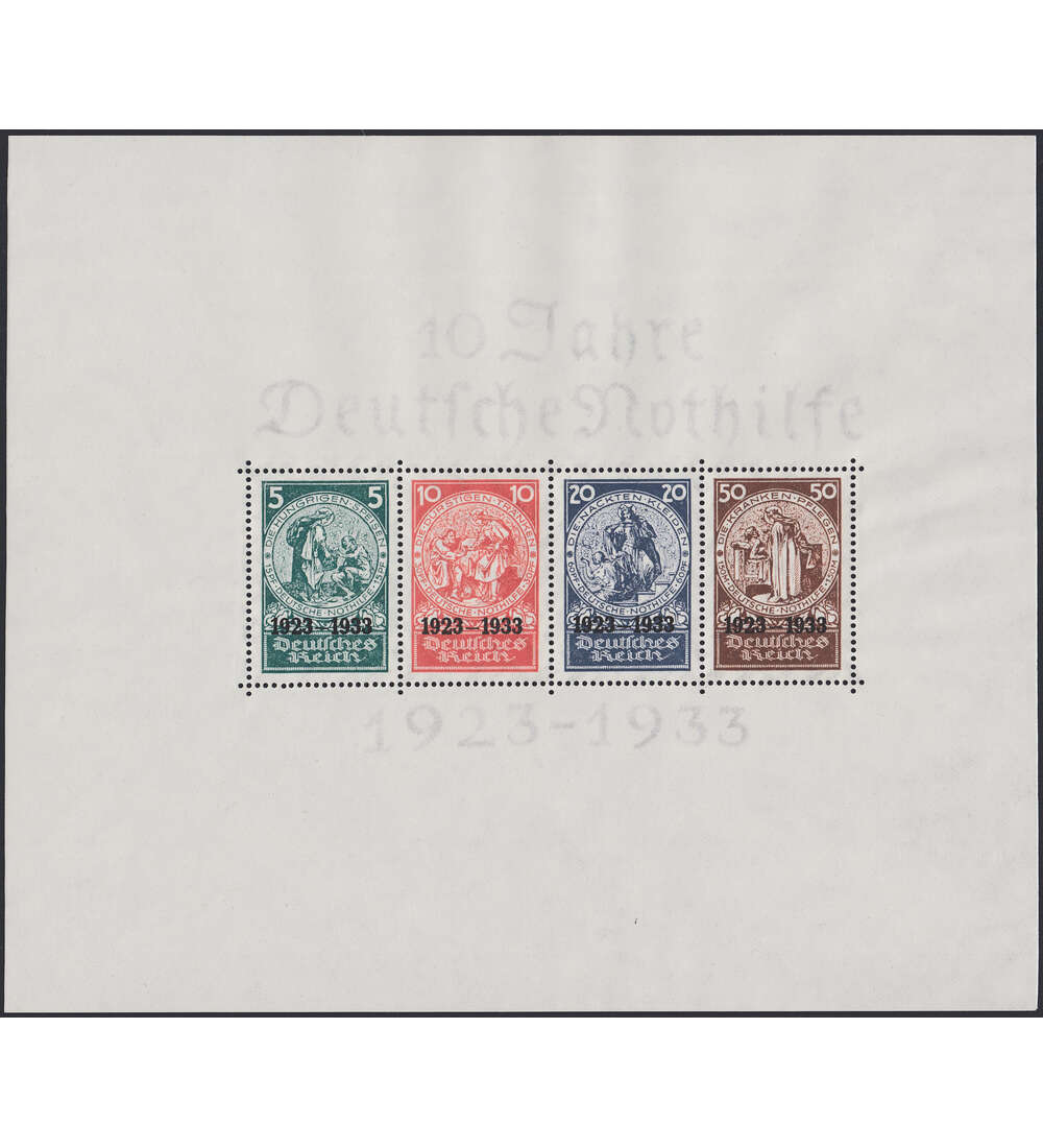 Deutsches Reich - Block 2 postfrisch, beschnittener Rand Nothilfe-Block 1933