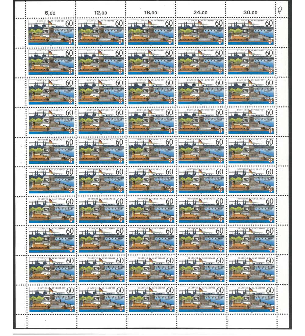 BRD - Bogen ohne Floureszenz Nr. 1853 x postfrisch 2000 Jahre Koblenz