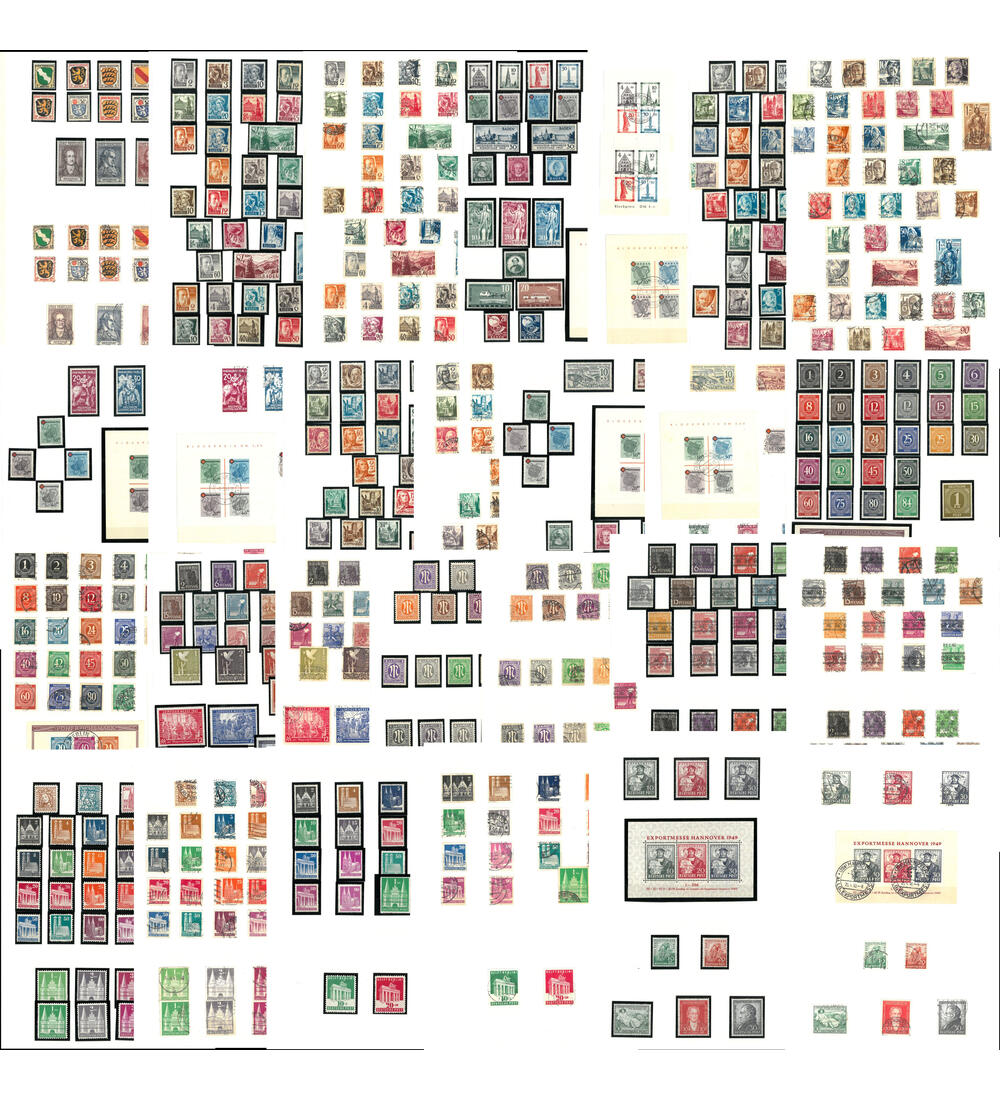 All. Besetzung und Zonen von 1945 bis 1948 postfrisch und gestempelt im Album