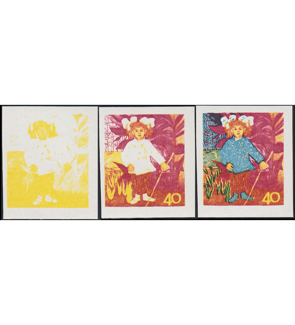 DDR - Phasendrucke postfrisch Nr. 1396 , 3 Ausgaben der ersten 3 Druckphasen