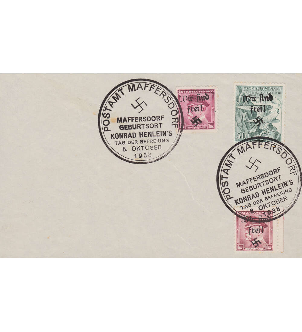 Postamt Maffersdorf CSSR-Ausgabe Nr. 387 auf Beleg mit Sonderstempel