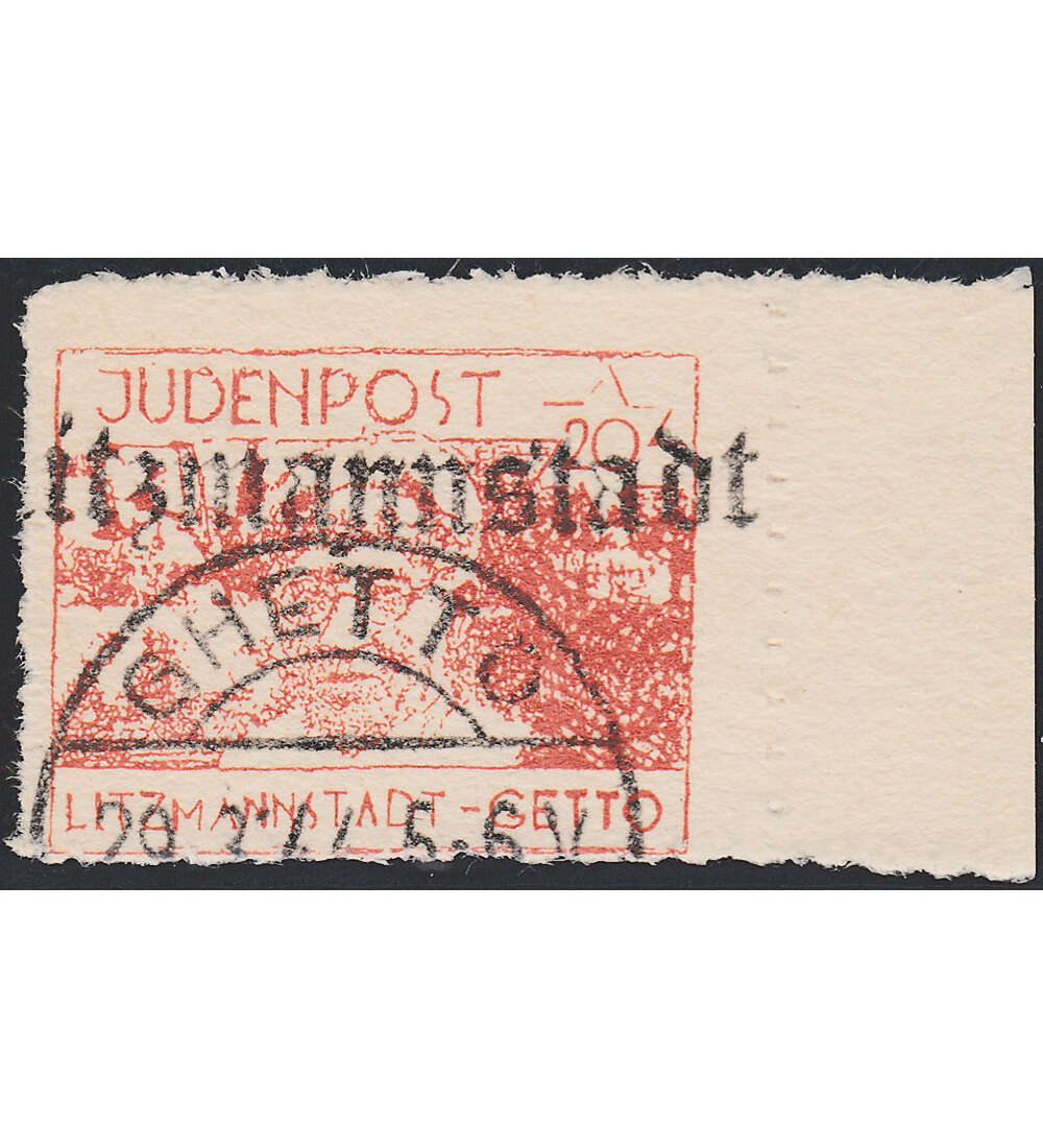 Litzmannstadt - Judenpost mit Nennwert 20 Pfennig gestempelt