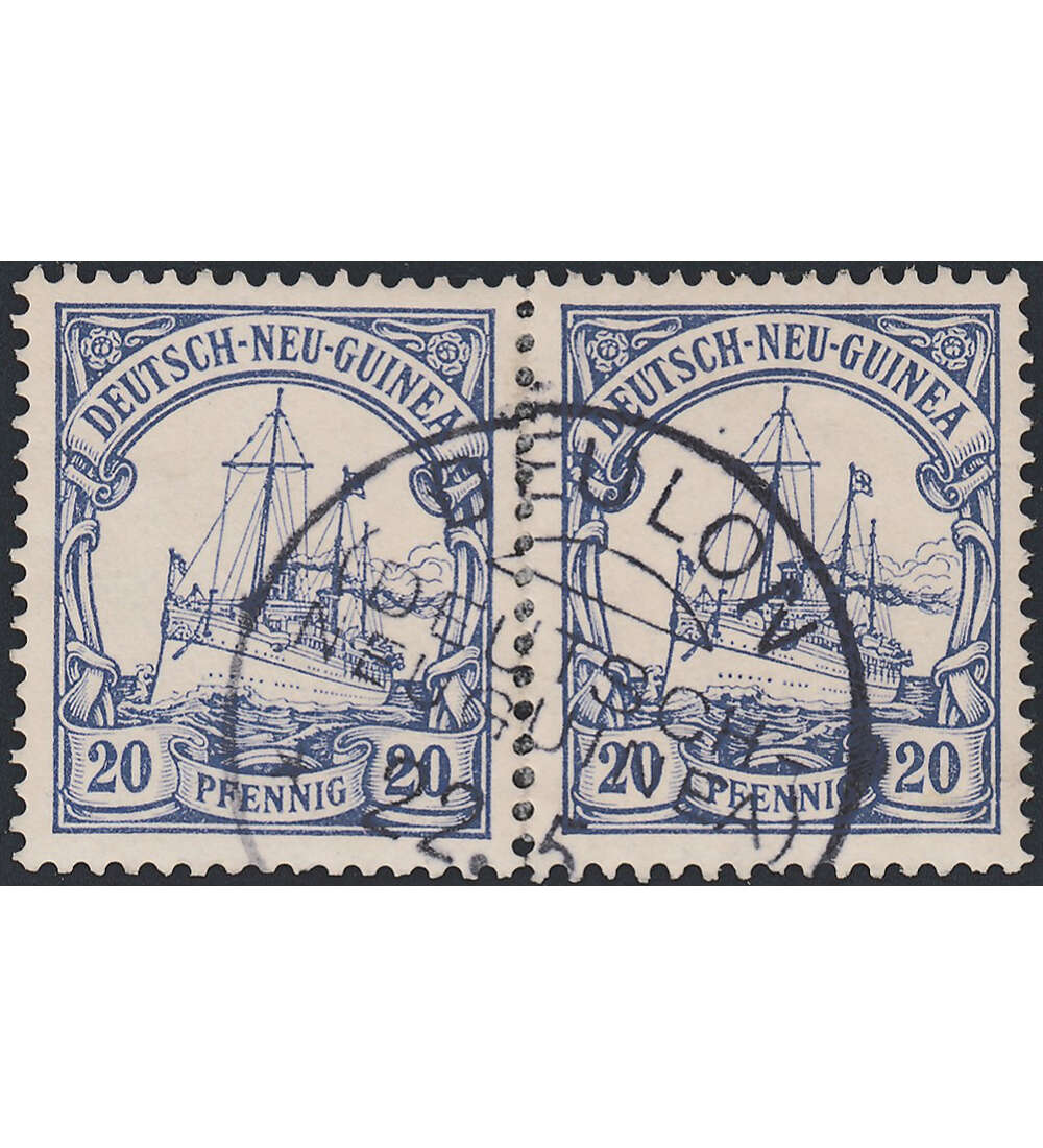 Deutsch Neuguinea 20 Pfennig Ausgabe als waage- rechtes Paar DEULON