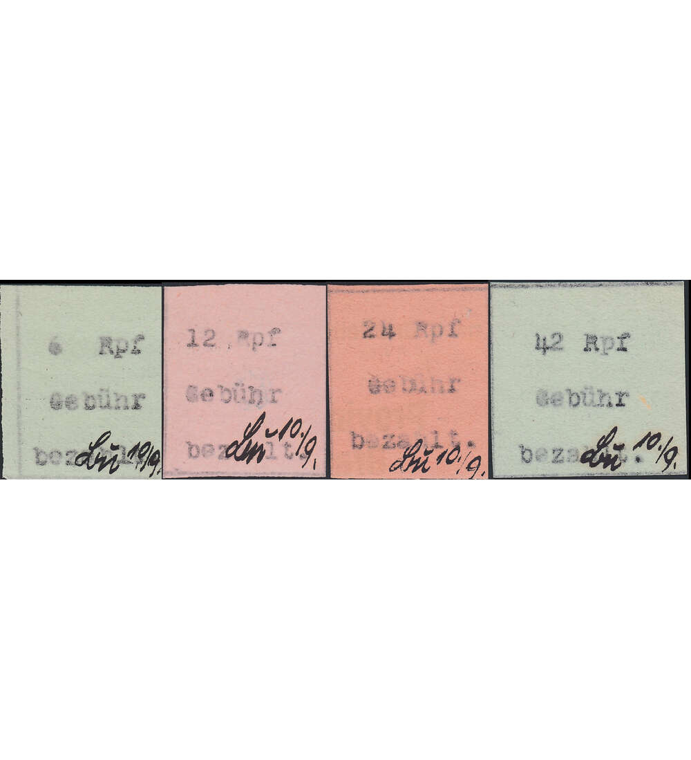 Lokalausgabe Eckartsberga Nr. 1-4 Geb�hrenmarken 1945