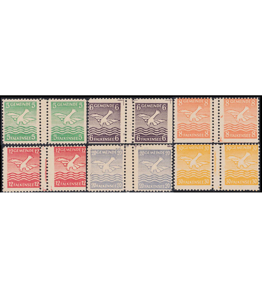 Lokalausgabe Falkensee Nr. 1-6 postfrisch waagerechter Paarsatz mit Zwischensteg